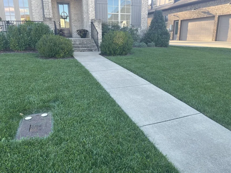 Thompson's Station lawn care with grass growing perfectly to hardscape edges