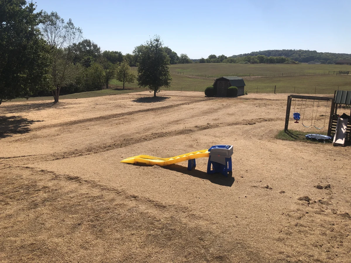 Dirt Lawn Before Seeding Large Backyard in Columbia — Mr. Lawn Care, Middle Tennessee lawn treatment