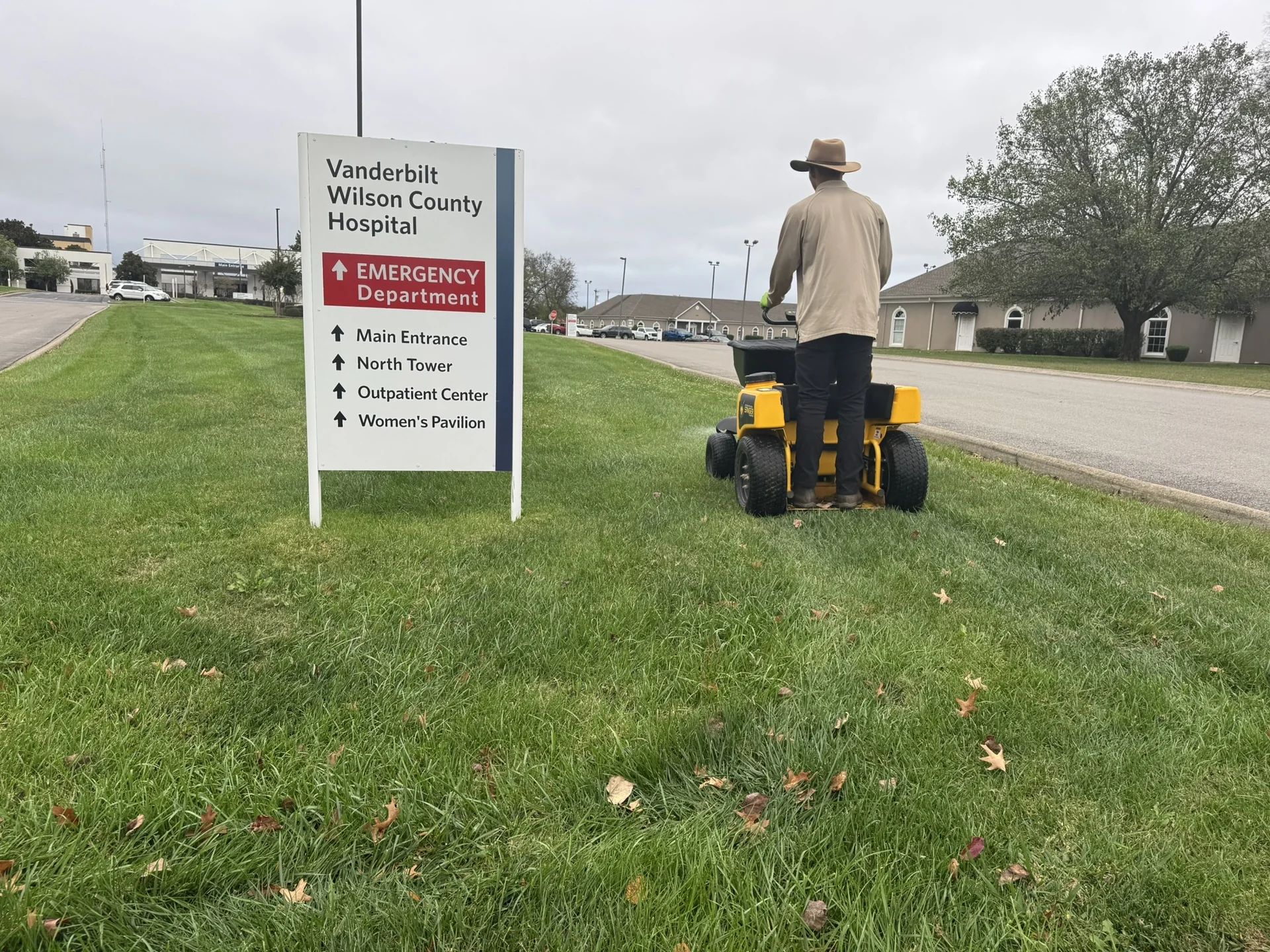 Stinger Gateway Applicator and Our Horticulturist Kirkland Operating It at Vanderbilt Hospital — Mr. Lawn Care, Middle Tennessee lawn treatment